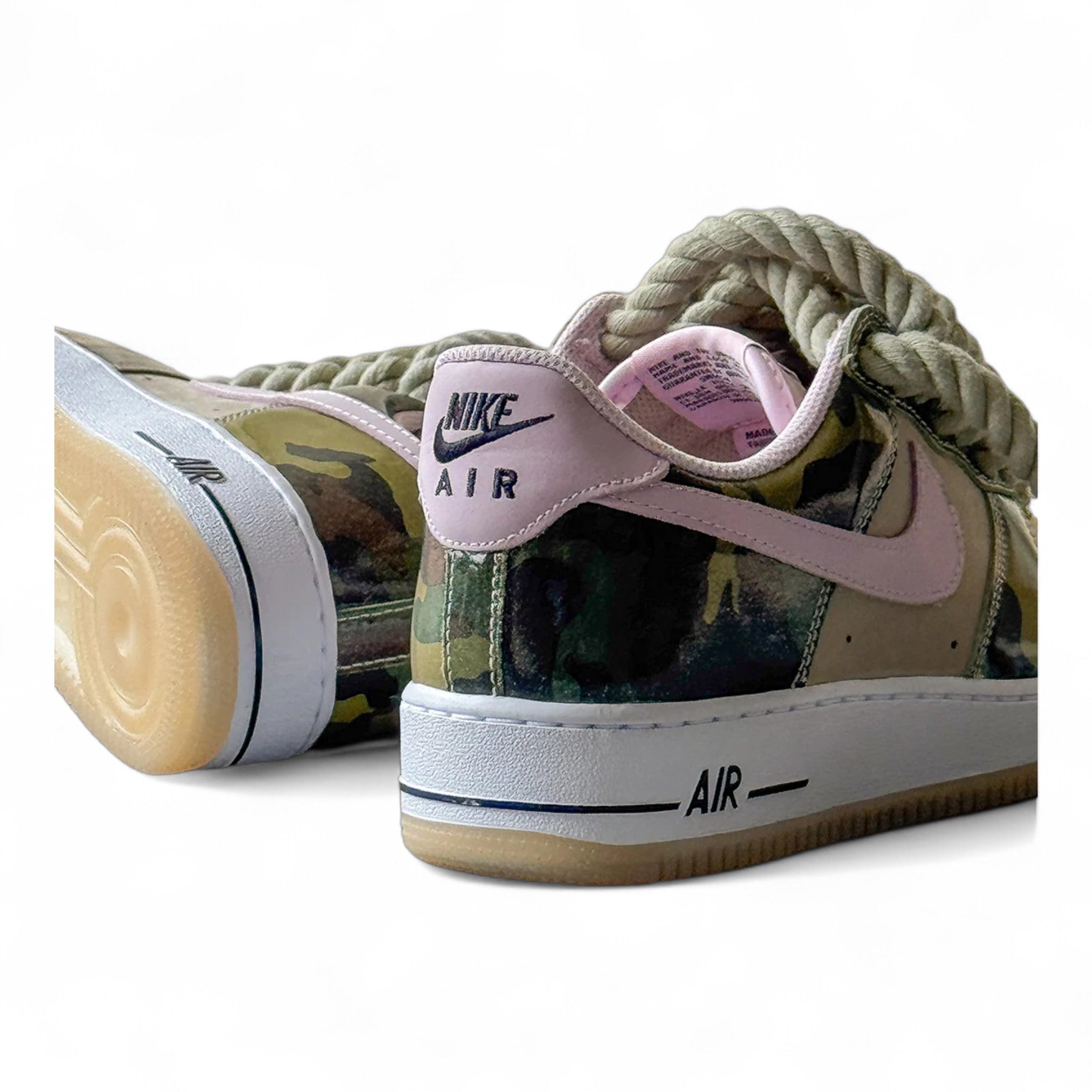 Custom Nike AIR Force 1 Sneaker - Rope Laces White
