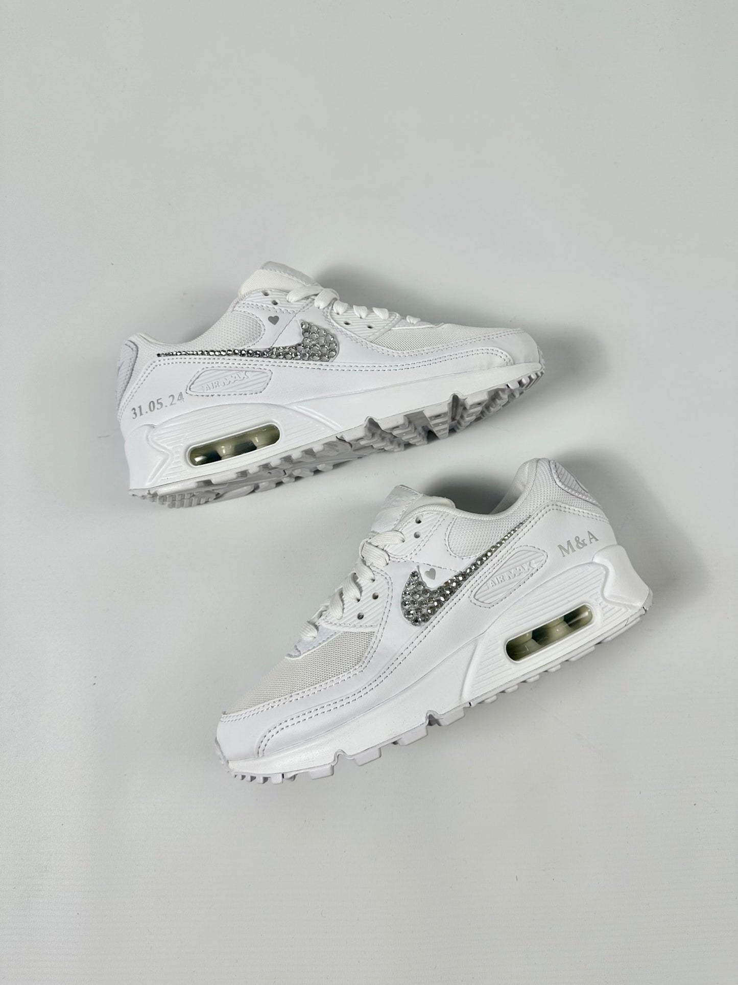 AIR MAX 90 Sneaker - Swarovski Strasssteine WEDDING EDITION - julescustomizedkicks