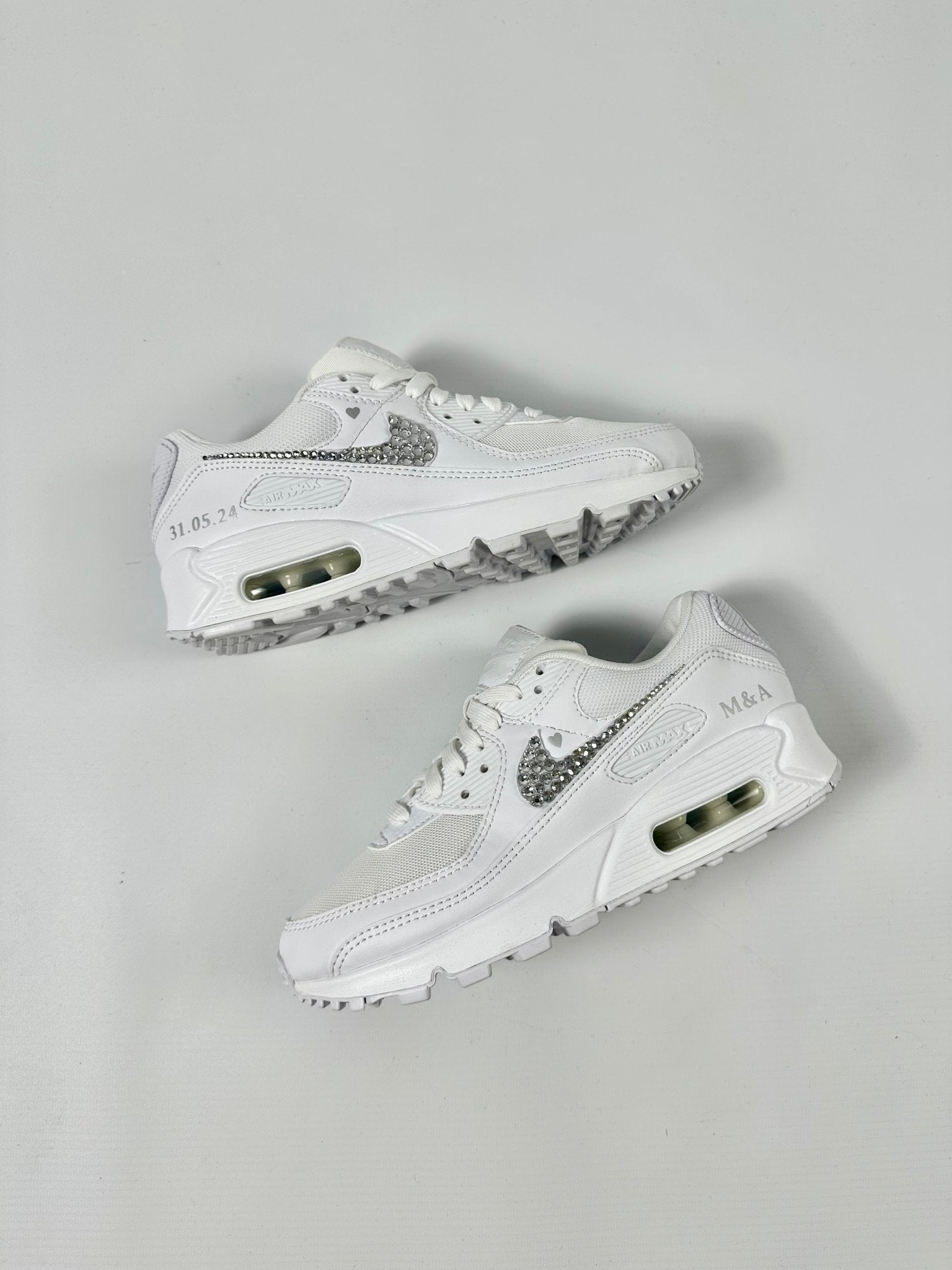 AIR MAX 90 Sneaker - Swarovski Strasssteine WEDDING EDITION - julescustomizedkicks