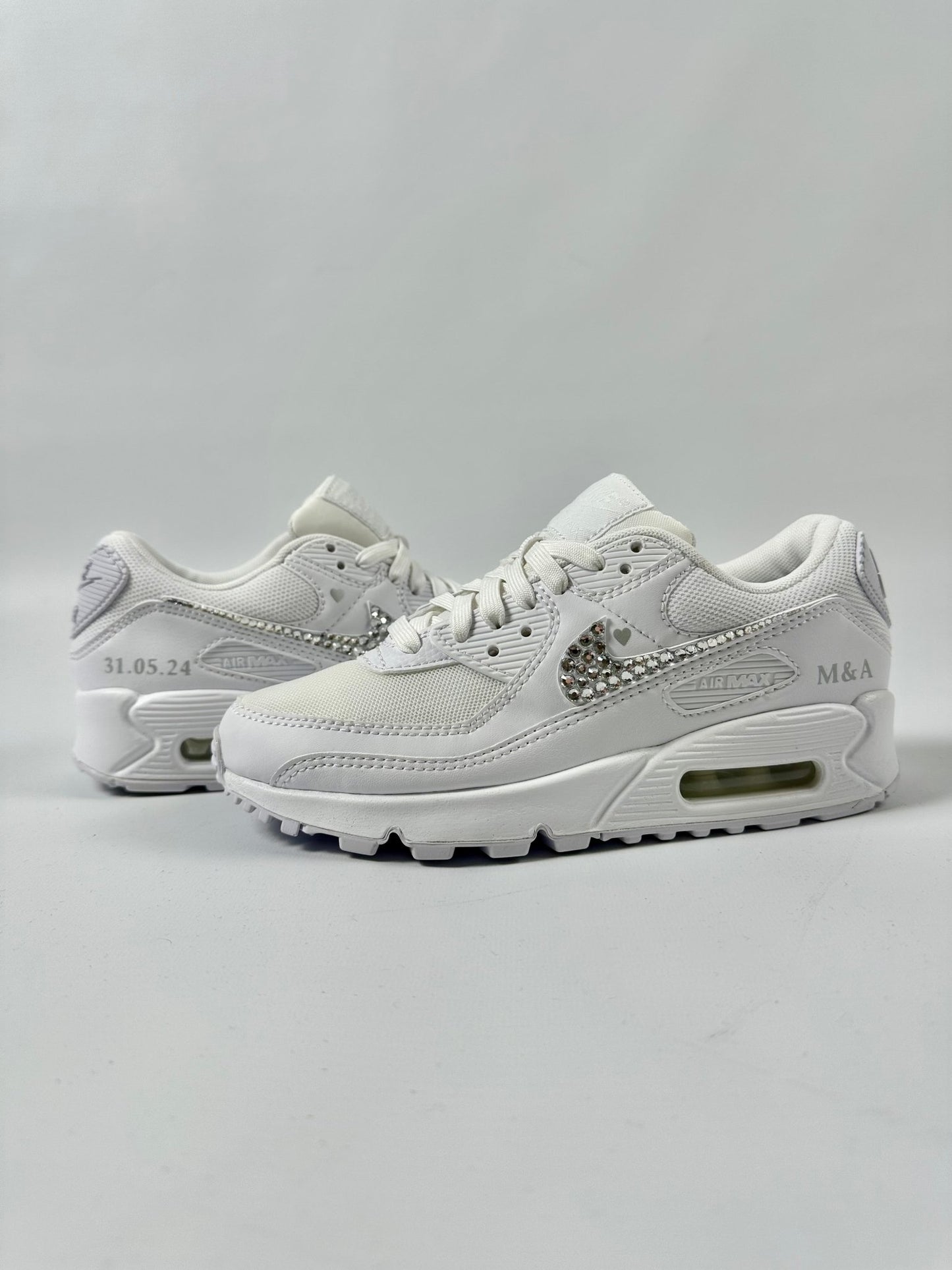 AIR MAX 90 Sneaker - Swarovski Strasssteine WEDDING EDITION - julescustomizedkicks