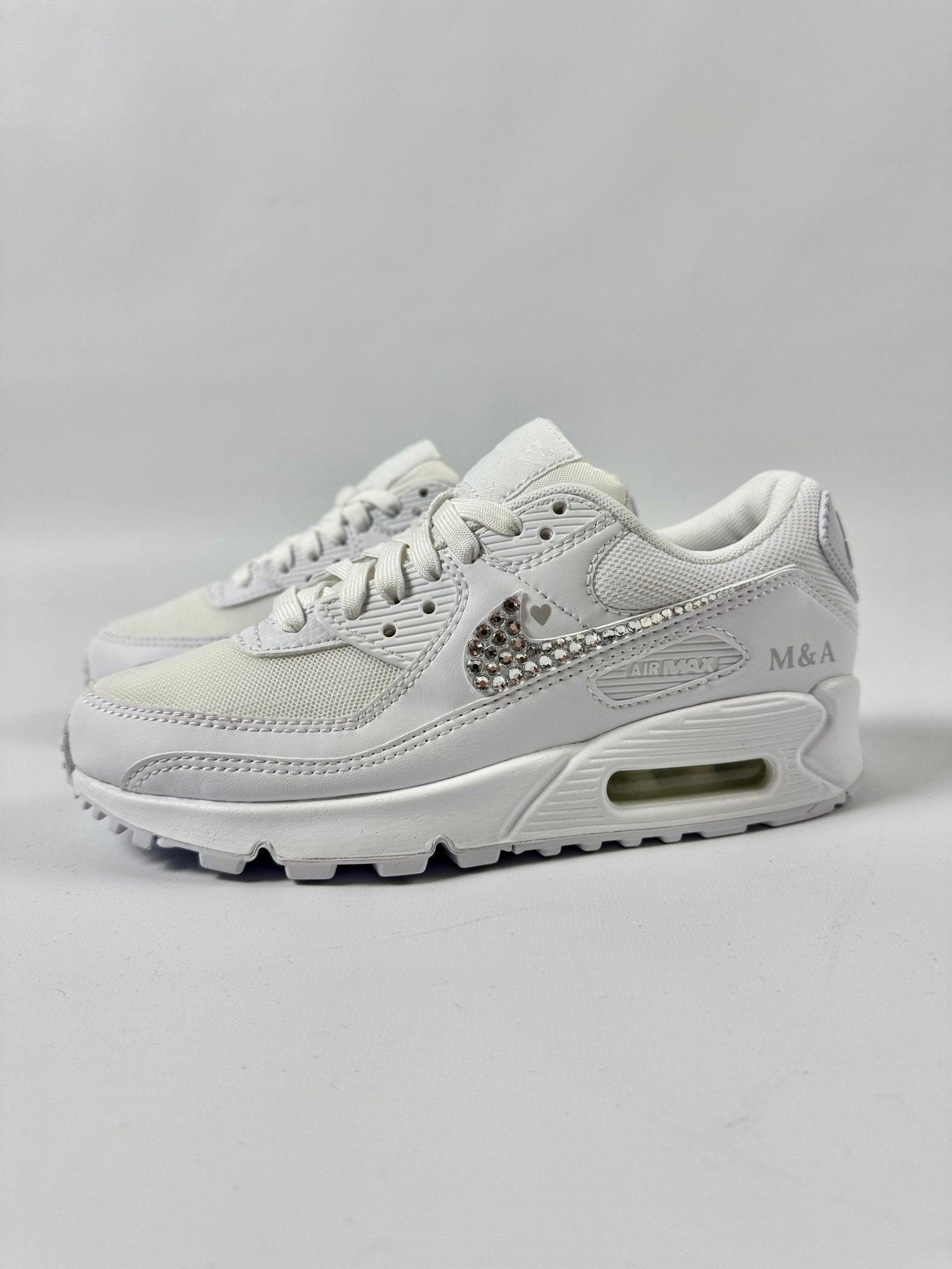 AIR MAX 90 Sneaker - Swarovski Strasssteine WEDDING EDITION - julescustomizedkicks