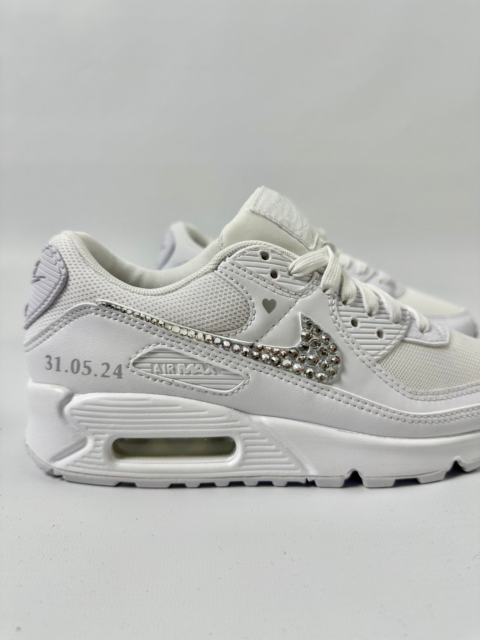 AIR MAX 90 Sneaker - Swarovski Strasssteine WEDDING EDITION - julescustomizedkicks