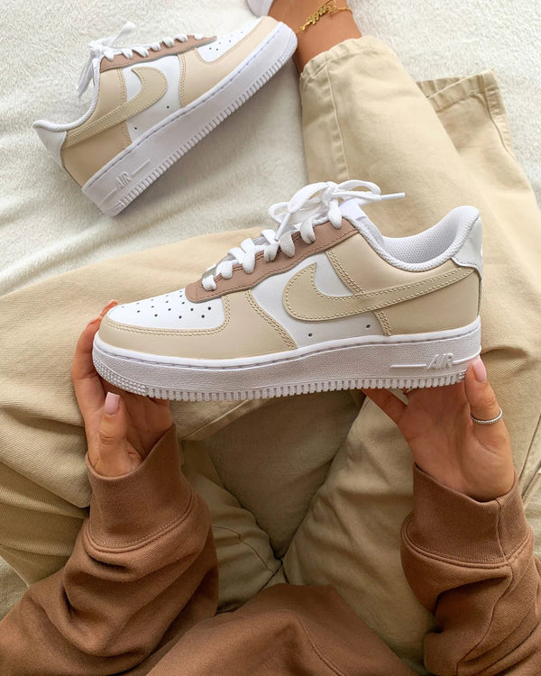 Custom Nike AIR Force 1 Sneaker - Cappuccino