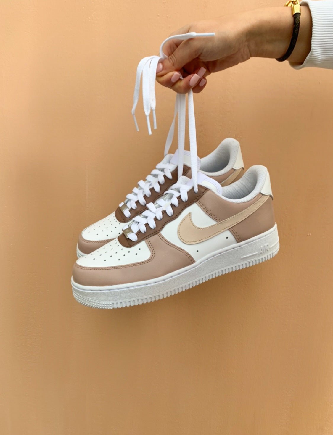 Custom Nike AIR Force 1 Sneaker - Hot Coffee - julescustomizedkicks