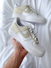 Custom Nike AIR Force 1 Sneaker - Light Beige - julescustomizedkicks