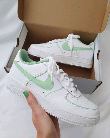 Nike air force 1 green tick online