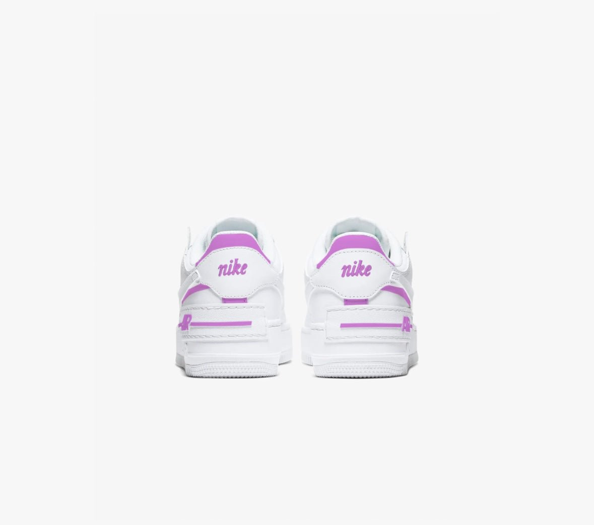 Custom Nike AIR Force Shadow 1 Sneaker - Vivid Purple Details - julescustomizedkicks