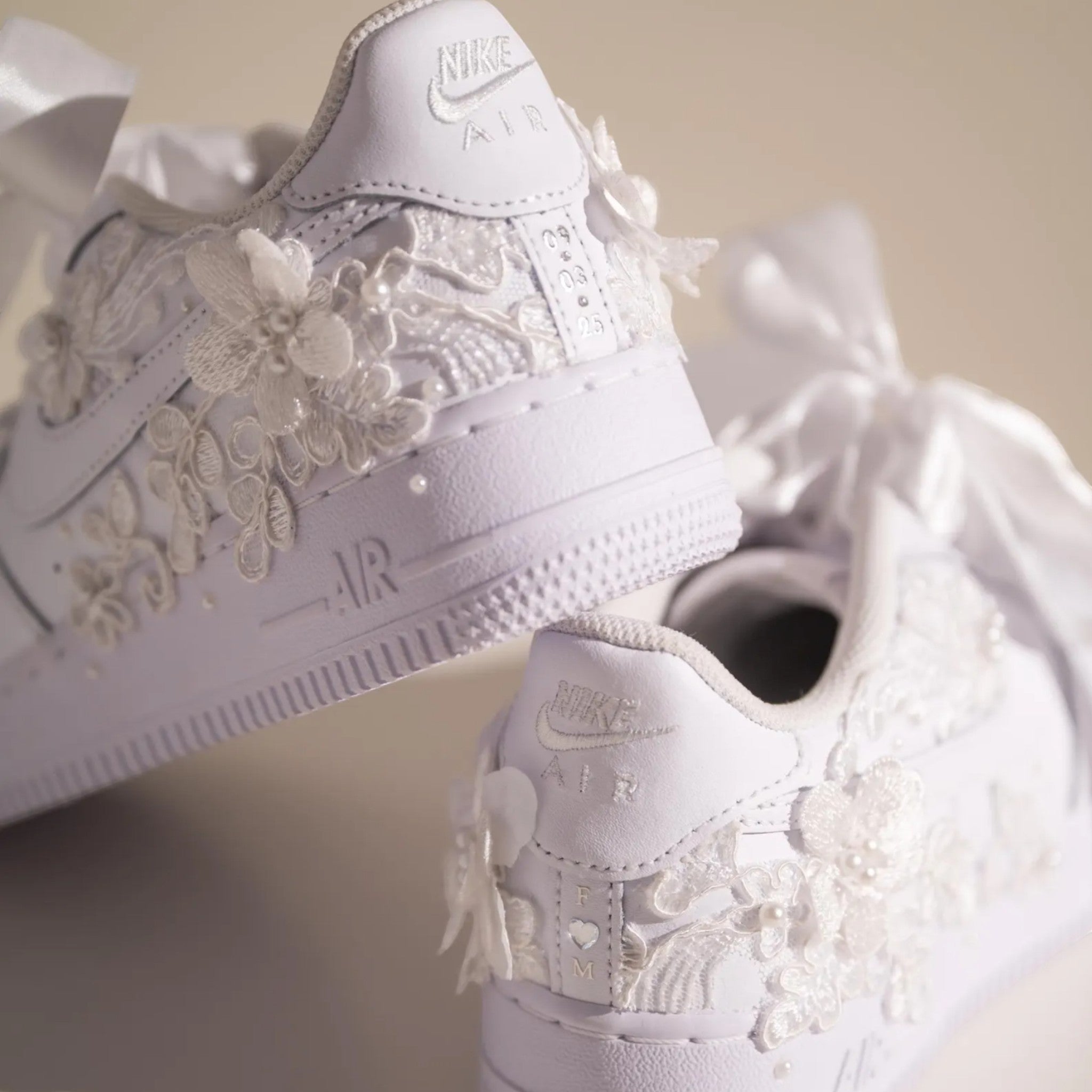 Custom Nike AIR Force 1 Sneaker - Flower Wedding Edition