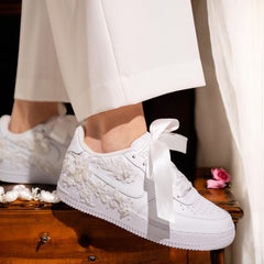 Custom Nike AIR Force 1 Sneaker - Flower Wedding Edition