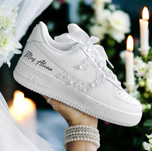 Custom Nike AIR Force 1 Sneaker - SPECIAL WEDDING EDITION