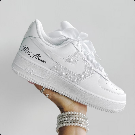 Baskets Nike AIR Force 1 personnalisées - ÉDITION SPÉCIALE MARIAGE