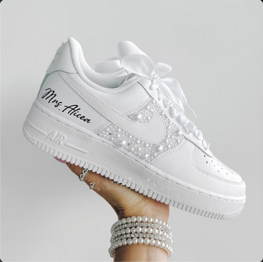 Baskets Nike AIR Force 1 personnalisees EDITION SPECIALE MARIAGE julescustomizedkicks