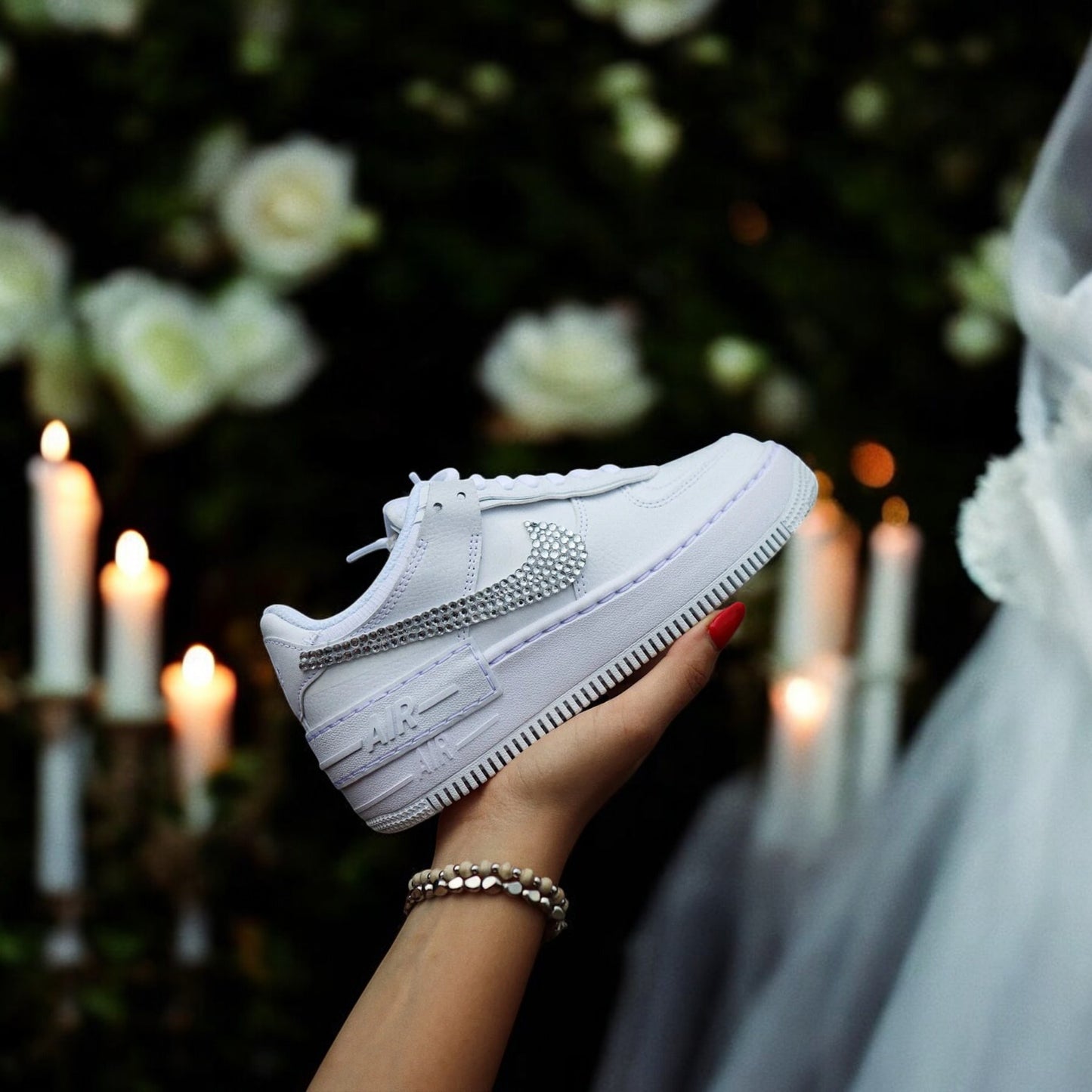 Custom Nike AIR Force 1 Shadow Sneaker - Swarovski Wedding Edition 2.0