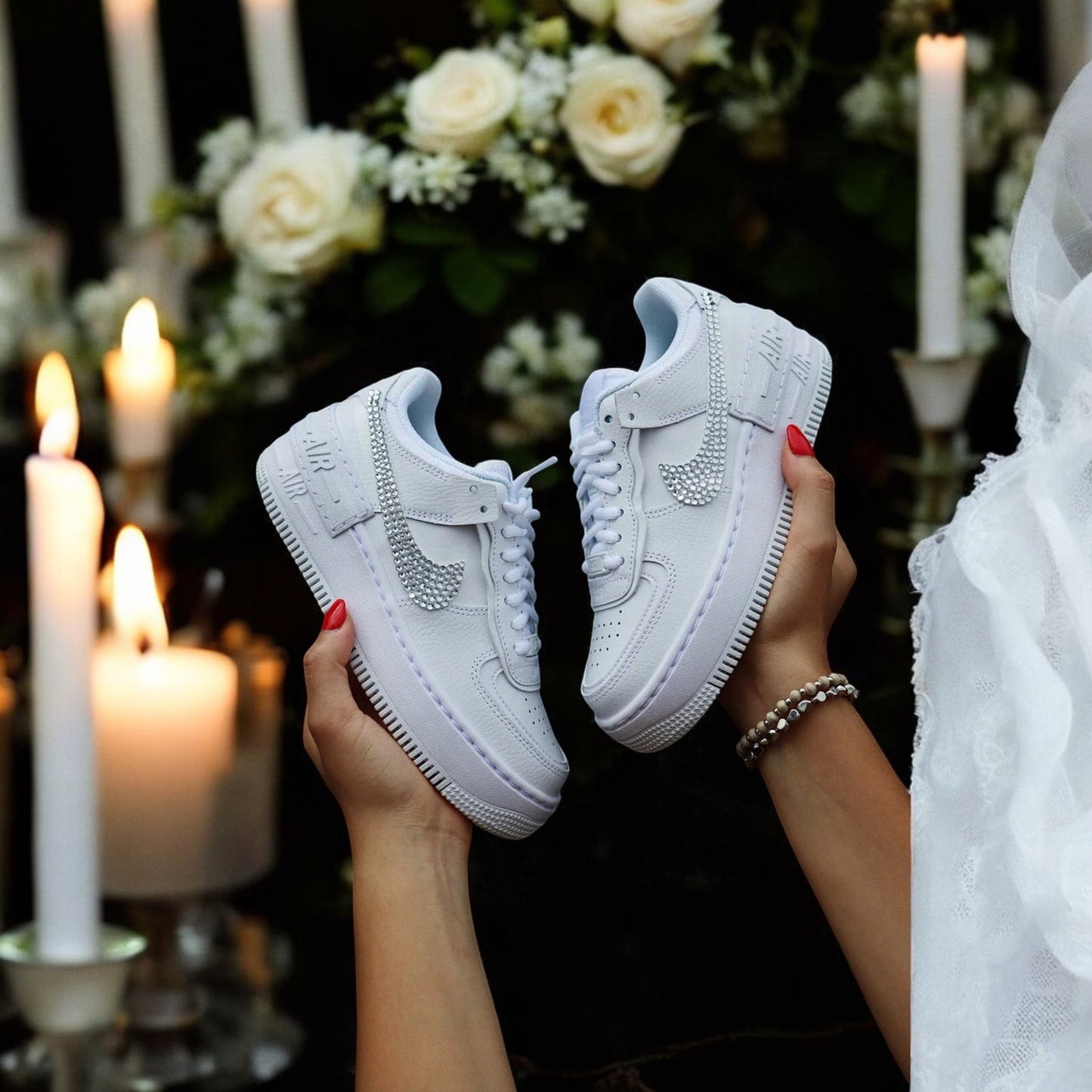 Custom Nike AIR Force 1 Shadow Sneaker - Swarovski Wedding Edition 2.0