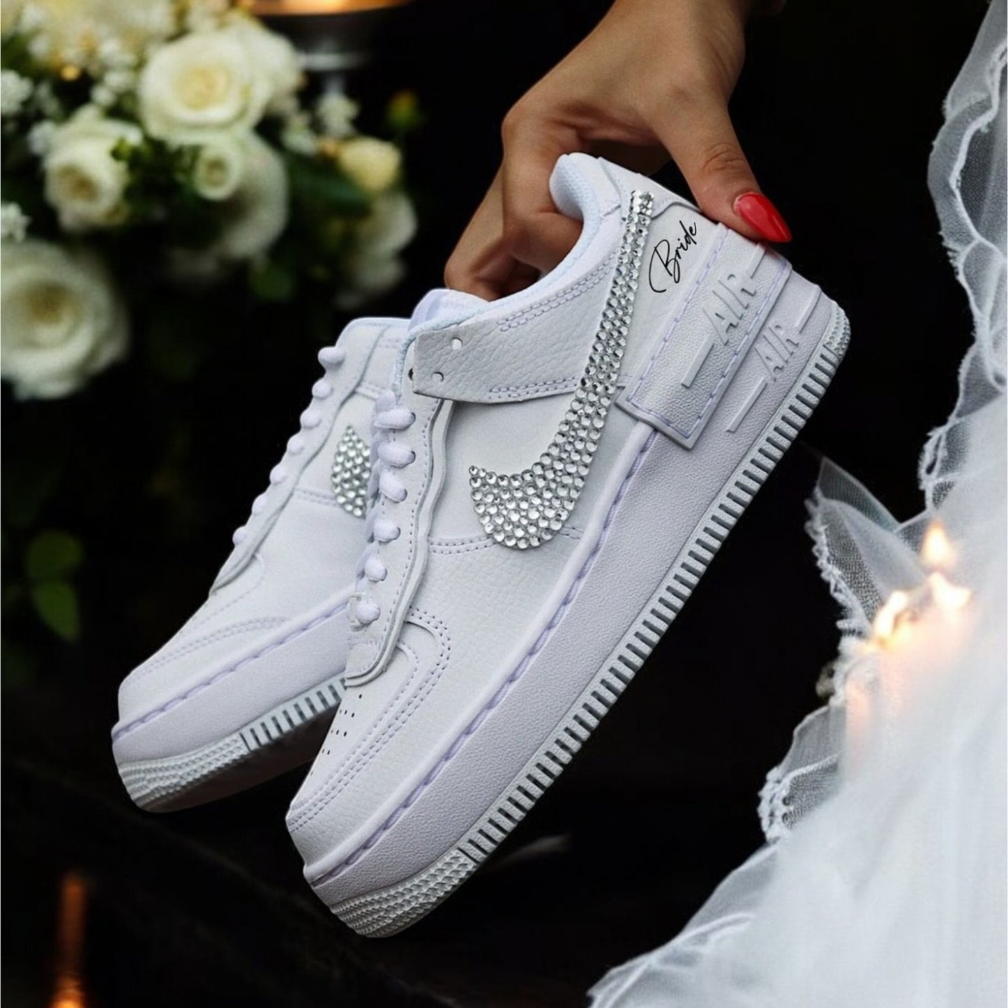 Custom Nike AIR Force 1 Shadow Sneaker - Swarovski Wedding Edition 2.0