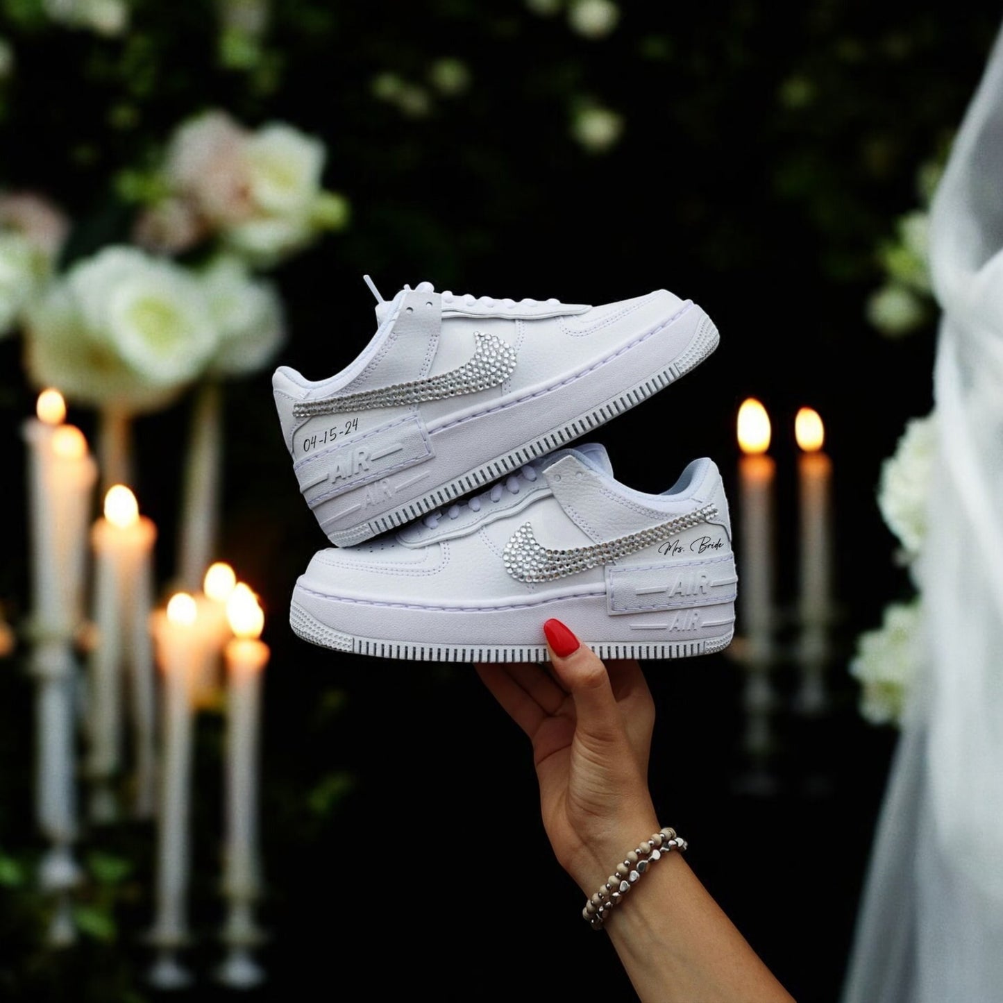 Custom Nike AIR Force 1 Shadow Sneaker - Swarovski Wedding Edition 2.0