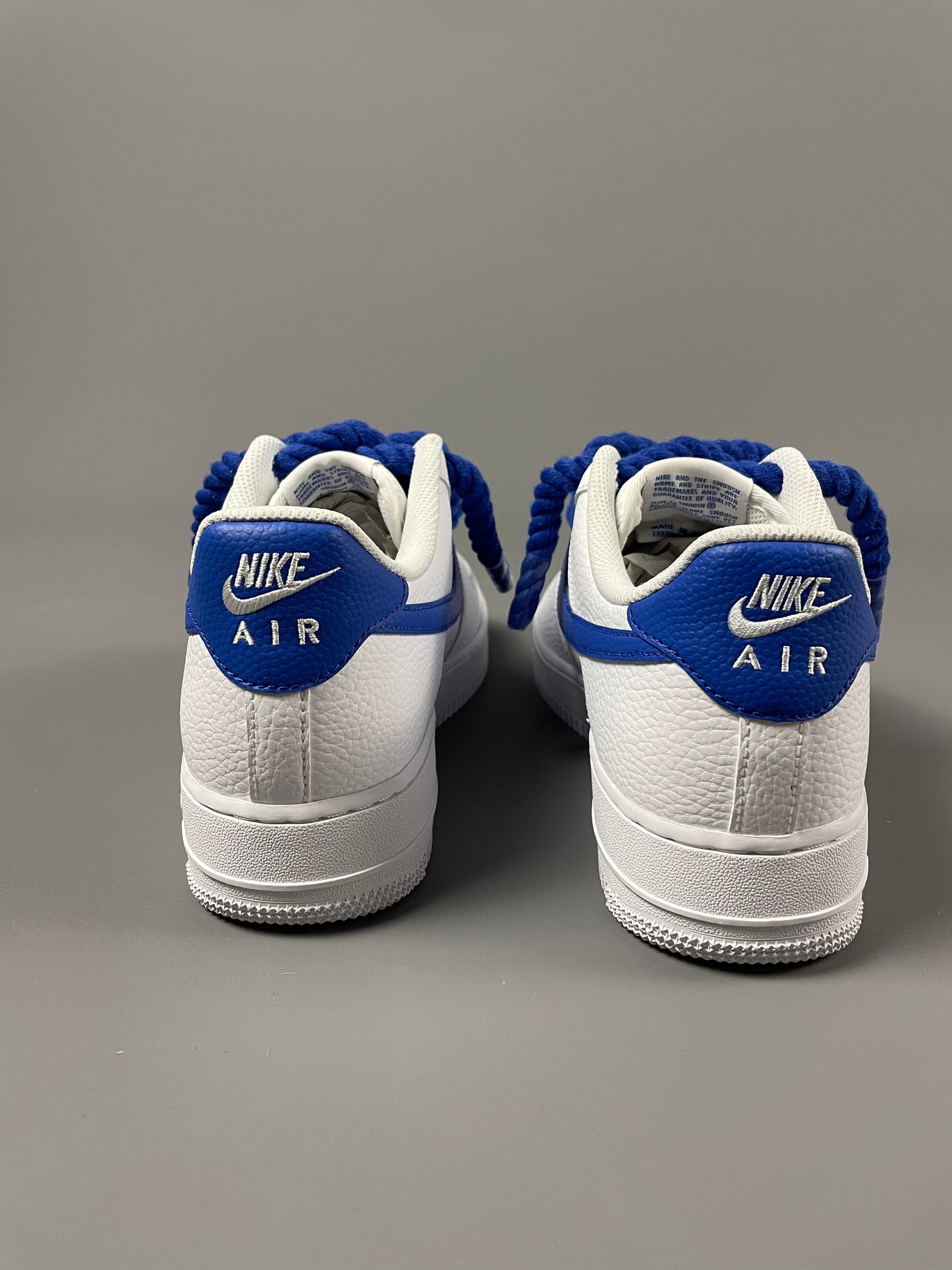 Baskets Nike AIR Force 1 personnalisées - Lacets en corde édition bleue