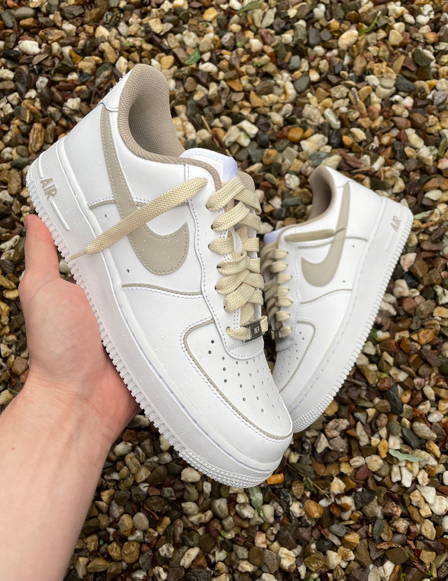 Custom Nike AIR Force 1 Sneaker - Putty Details 2.0