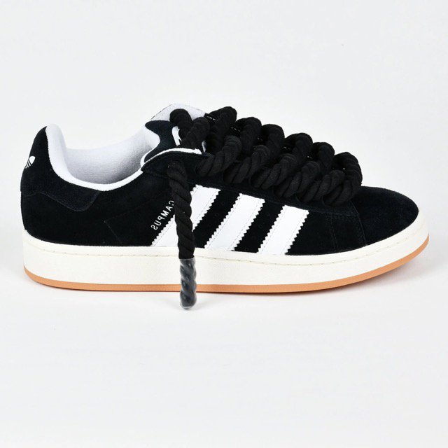 ADIDAS Campus 00s Black Customized - Rope Schnürsenkel Schwarz - julescustomizedkicks