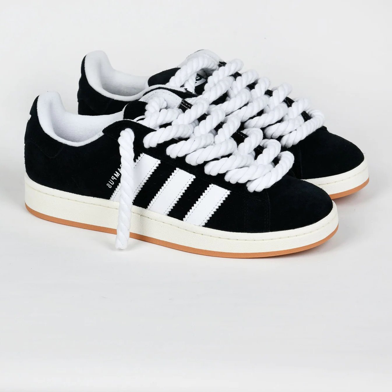 ADIDAS Campus 00s Black Customized - Rope Schnürsenkel Weiß - julescustomizedkicks