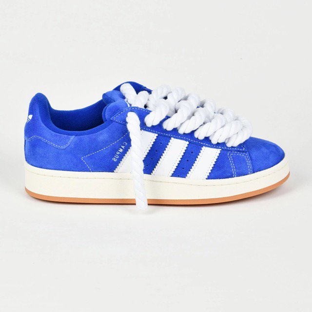 ADIDAS Campus 00s Blau Customized - Rope Schnürsenkel Weiß - julescustomizedkicks