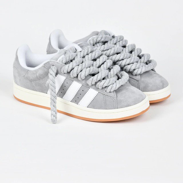 ADIDAS Campus 00s Grau Customized - Rope Schnürsenkel Grau - julescustomizedkicks