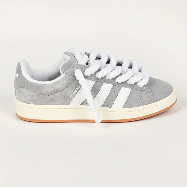 ADIDAS Campus 00s Grau Customized - Rope Schnürsenkel Weiß - julescustomizedkicks