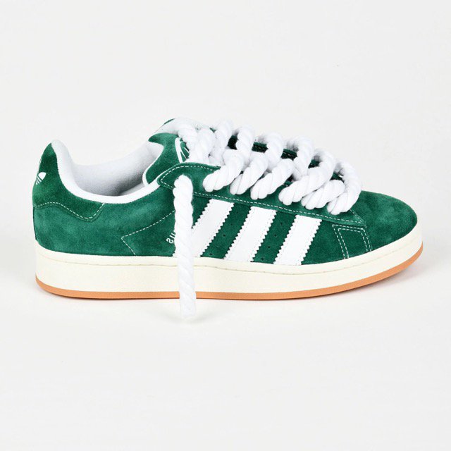 ADIDAS Campus 00s Green Customized - Rope Schnürsenkel Weiß - julescustomizedkicks