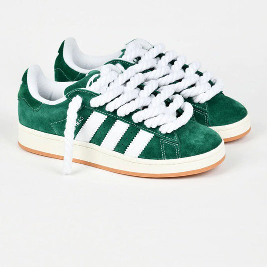 ADIDAS Campus 00s Green Customized - Rope Schnürsenkel Weiß - julescustomizedkicks