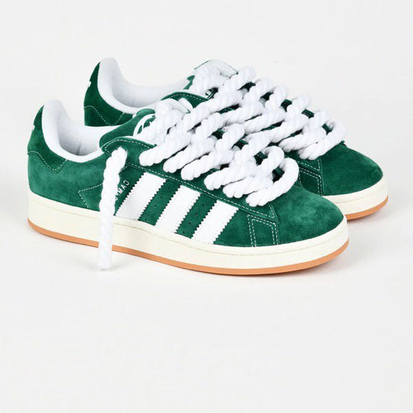 ADIDAS Campus 00s Green Customized - Rope Schnürsenkel Weiß