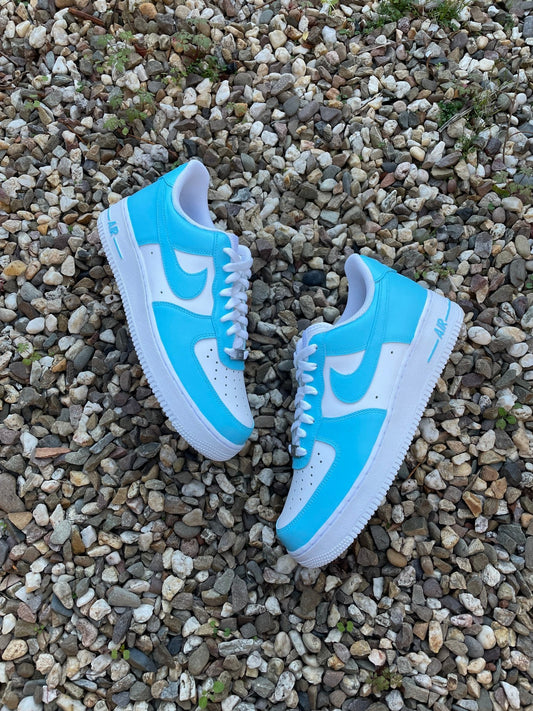 Custom Nike AIR Force 1 Sneaker - Arctic Blue - julescustomizedkicks