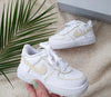 Custom Nike AIR Force 1 Sneaker Baby - Beige Details - julescustomizedkicks