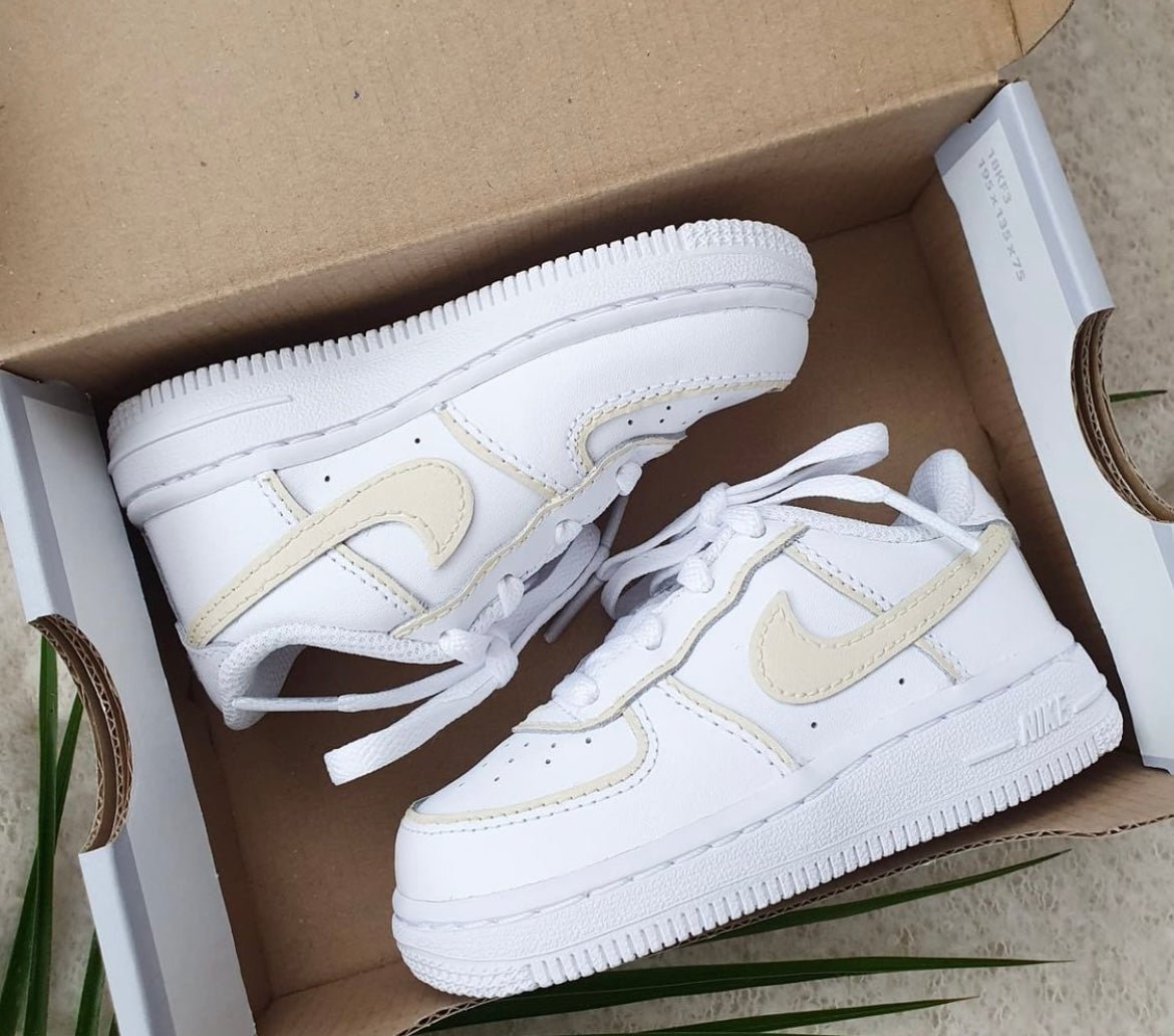 Custom Nike AIR Force 1 Sneaker Baby - Beige Details - julescustomizedkicks