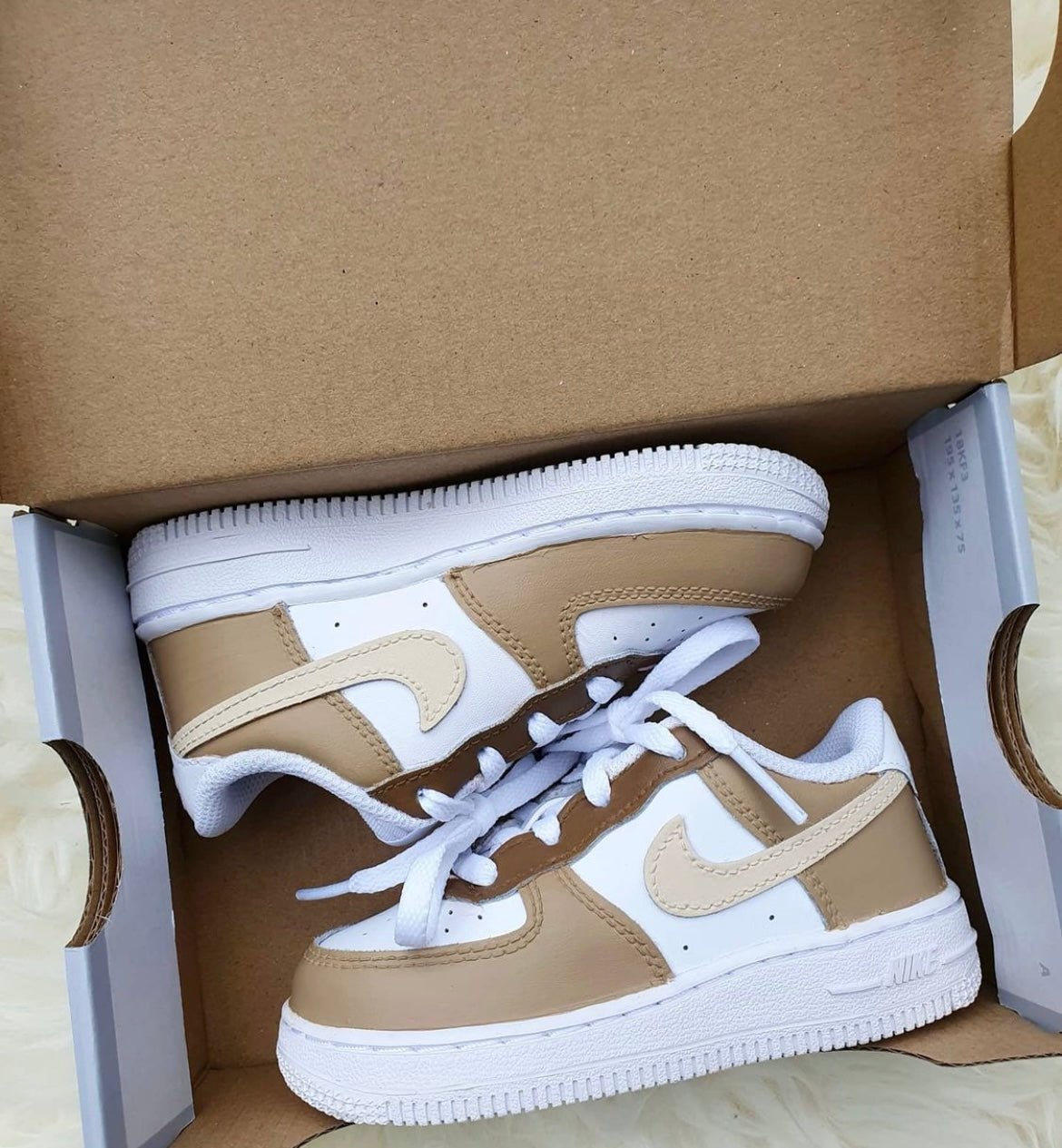 Custom Nike AIR Force 1 Sneaker Baby - Chocolate Baby - julescustomizedkicks