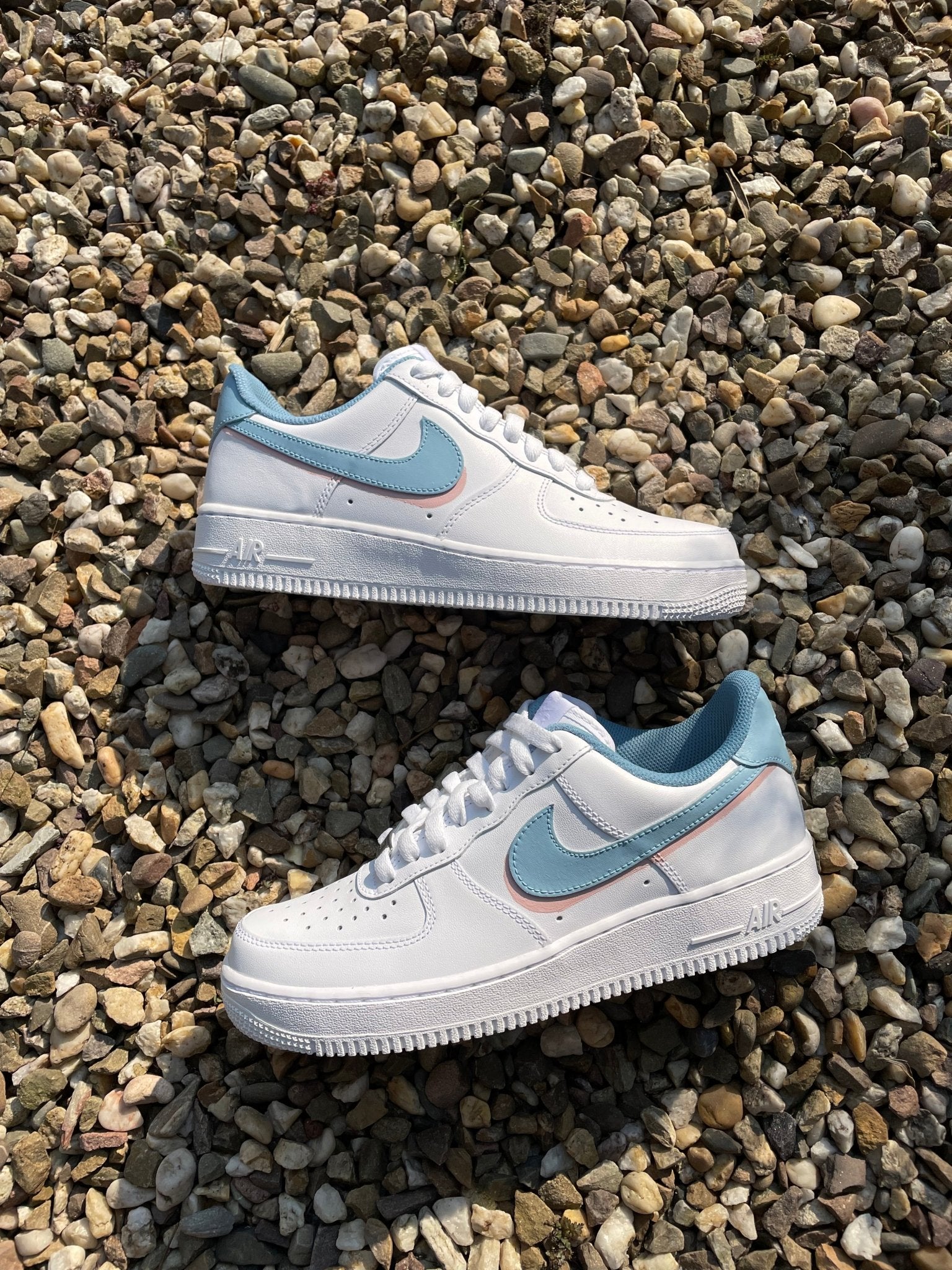 Custom Nike AIR Force 1 Sneaker - Blue Bubblegum - julescustomizedkicks