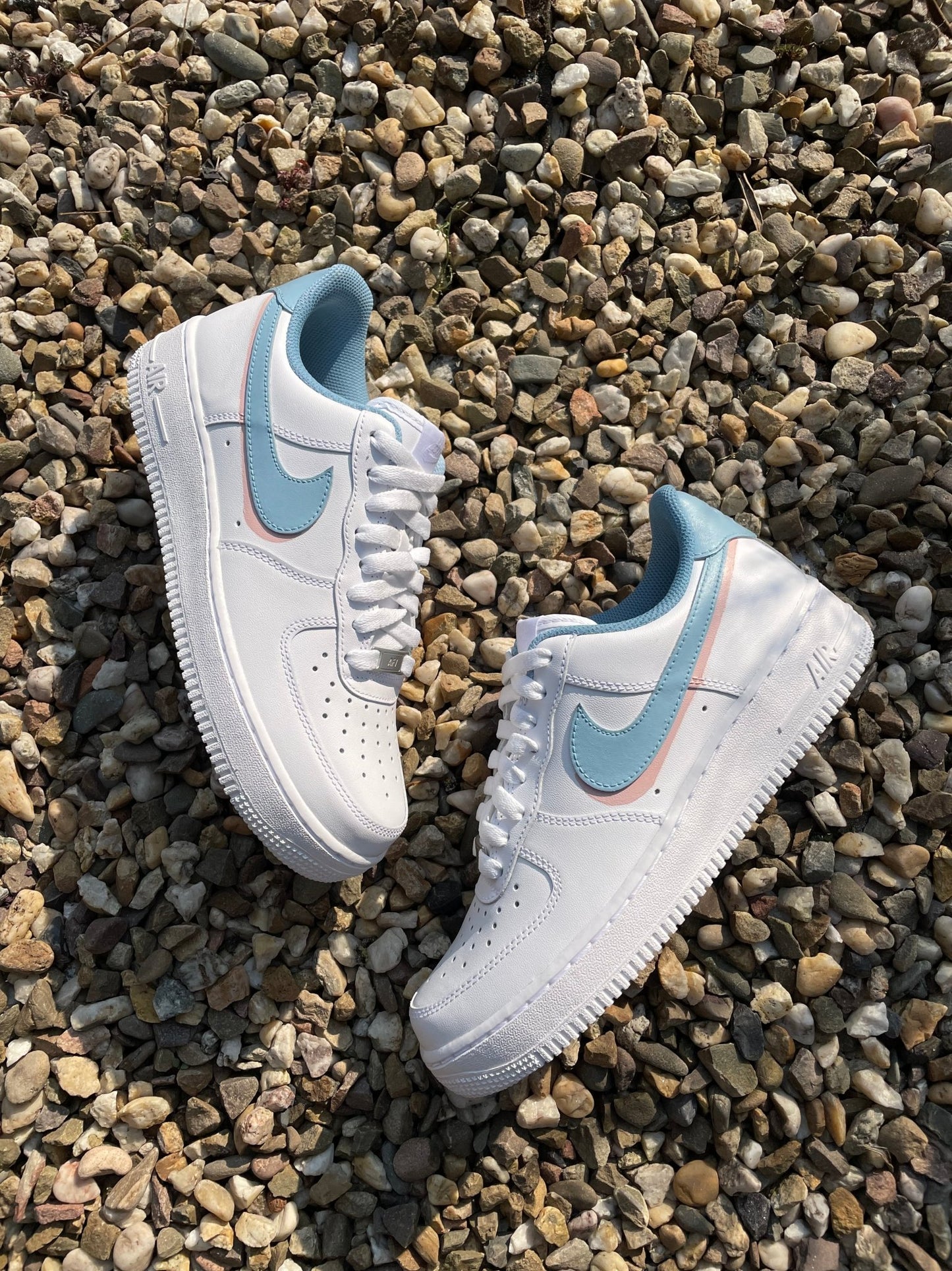 Custom Nike AIR Force 1 Sneaker - Blue Bubblegum - julescustomizedkicks