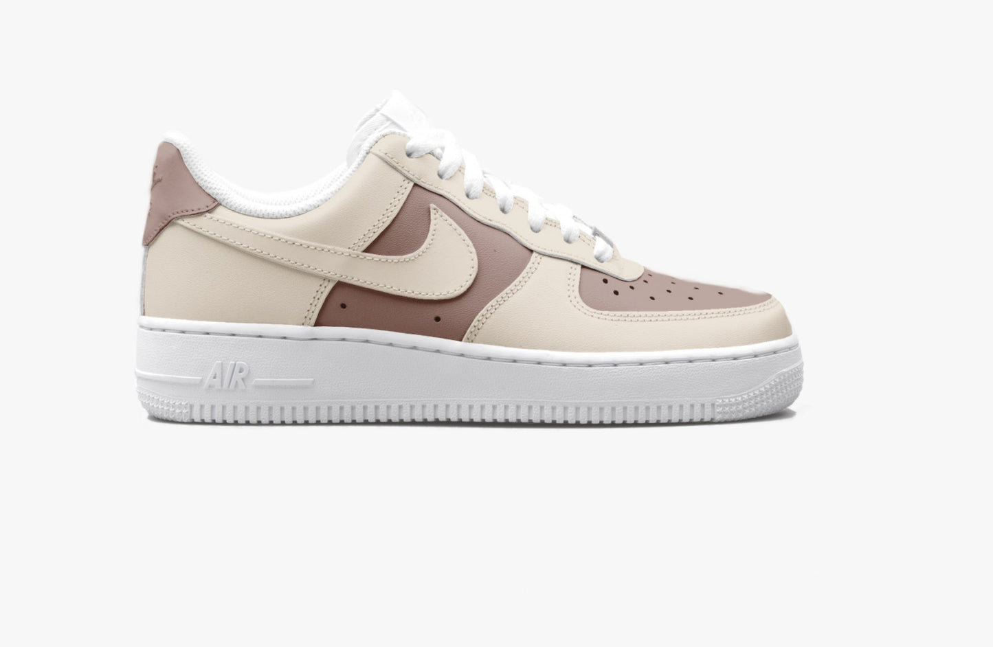 Custom Nike AIR Force 1 Sneaker - Braun Beige - julescustomizedkicks