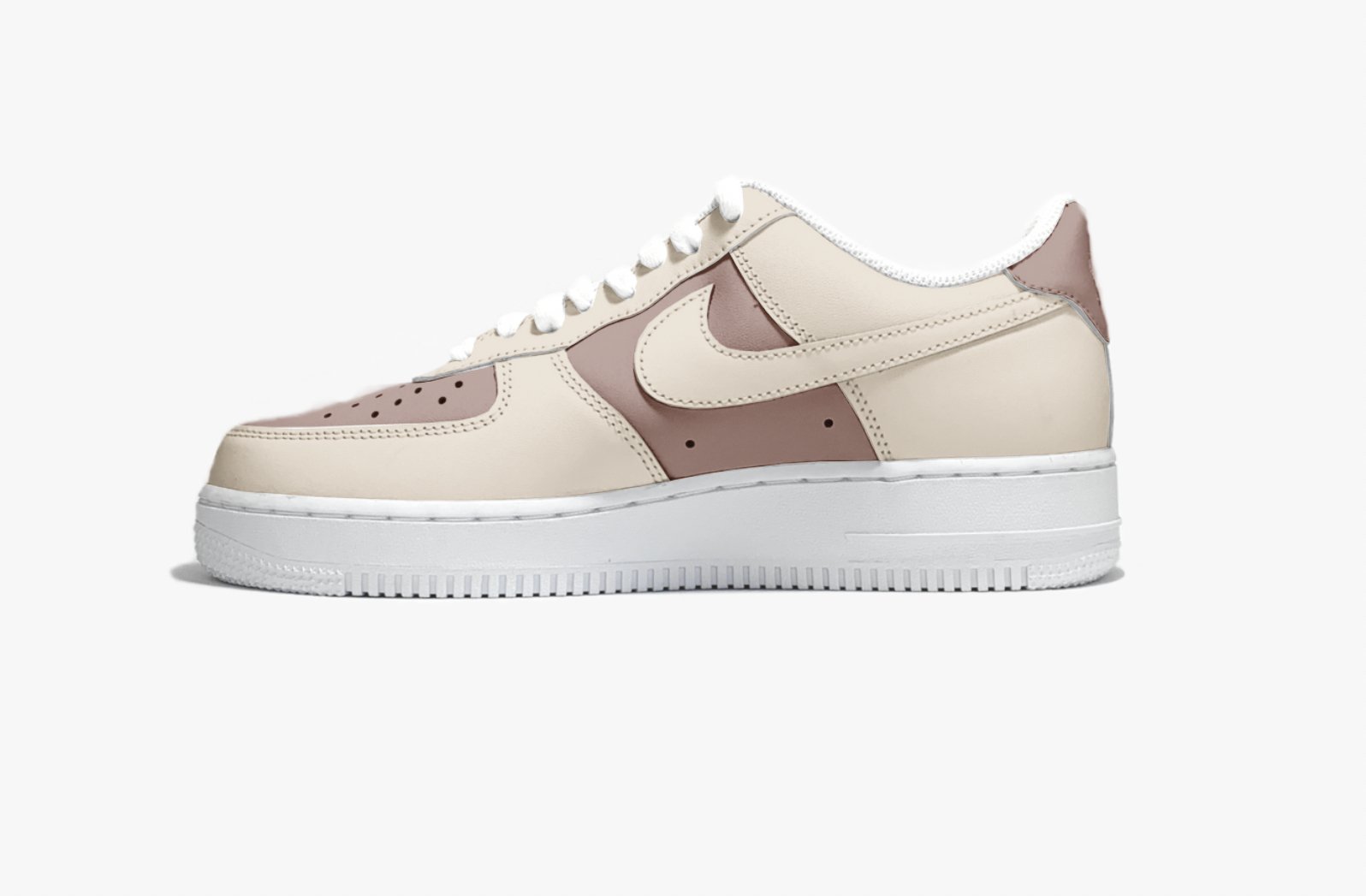 Custom Nike AIR Force 1 Sneaker - Braun Beige - julescustomizedkicks