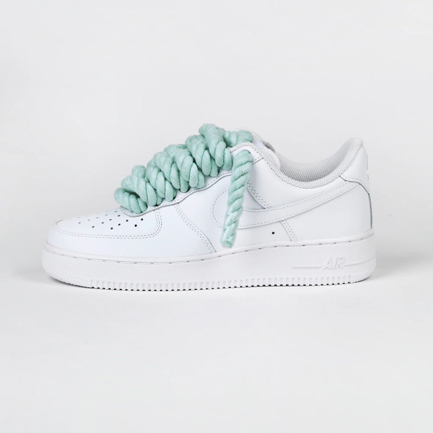 Custom Nike AIR Force 1 Sneaker - Dicke Schnürsenkel/Rope Mint - julescustomizedkicks