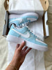 Custom Nike AIR Force 1 Sneaker - Full Ice Blue - julescustomizedkicks