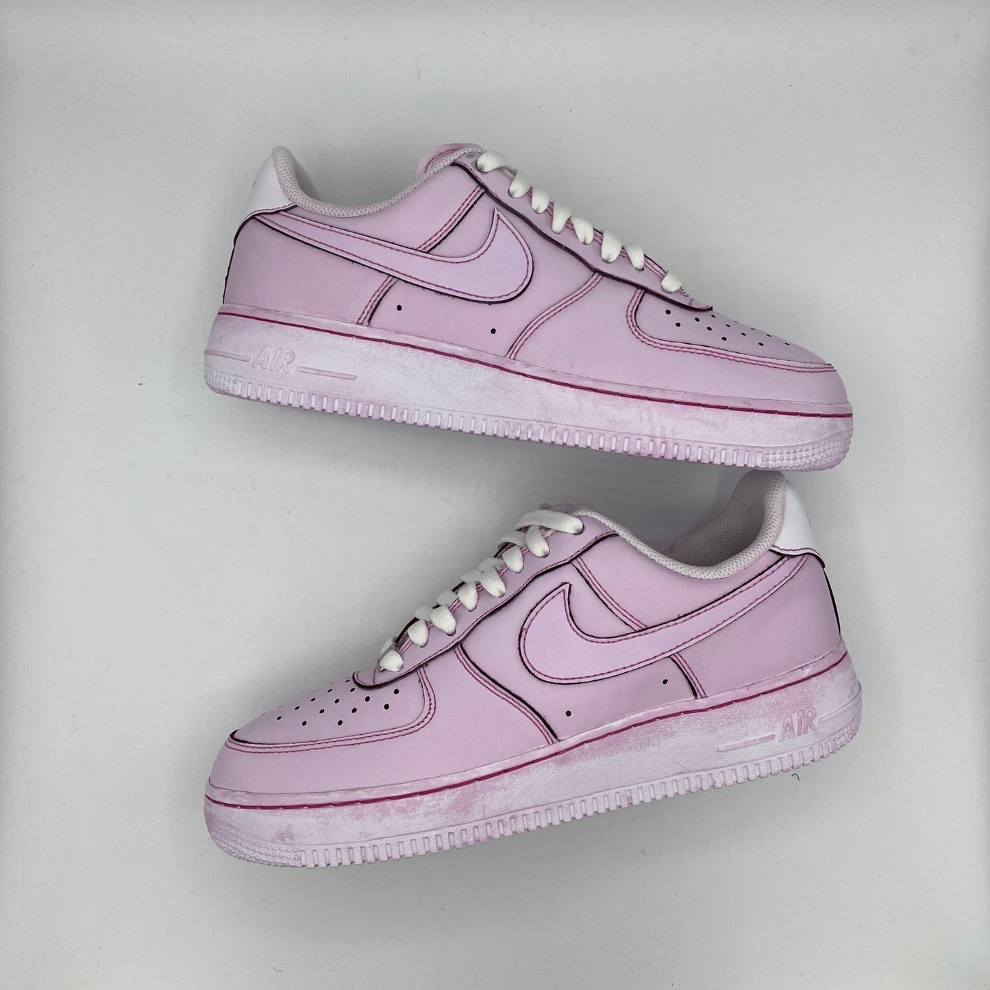 Custom Nike AIR Force 1 Sneaker - Full Pink - julescustomizedkicks