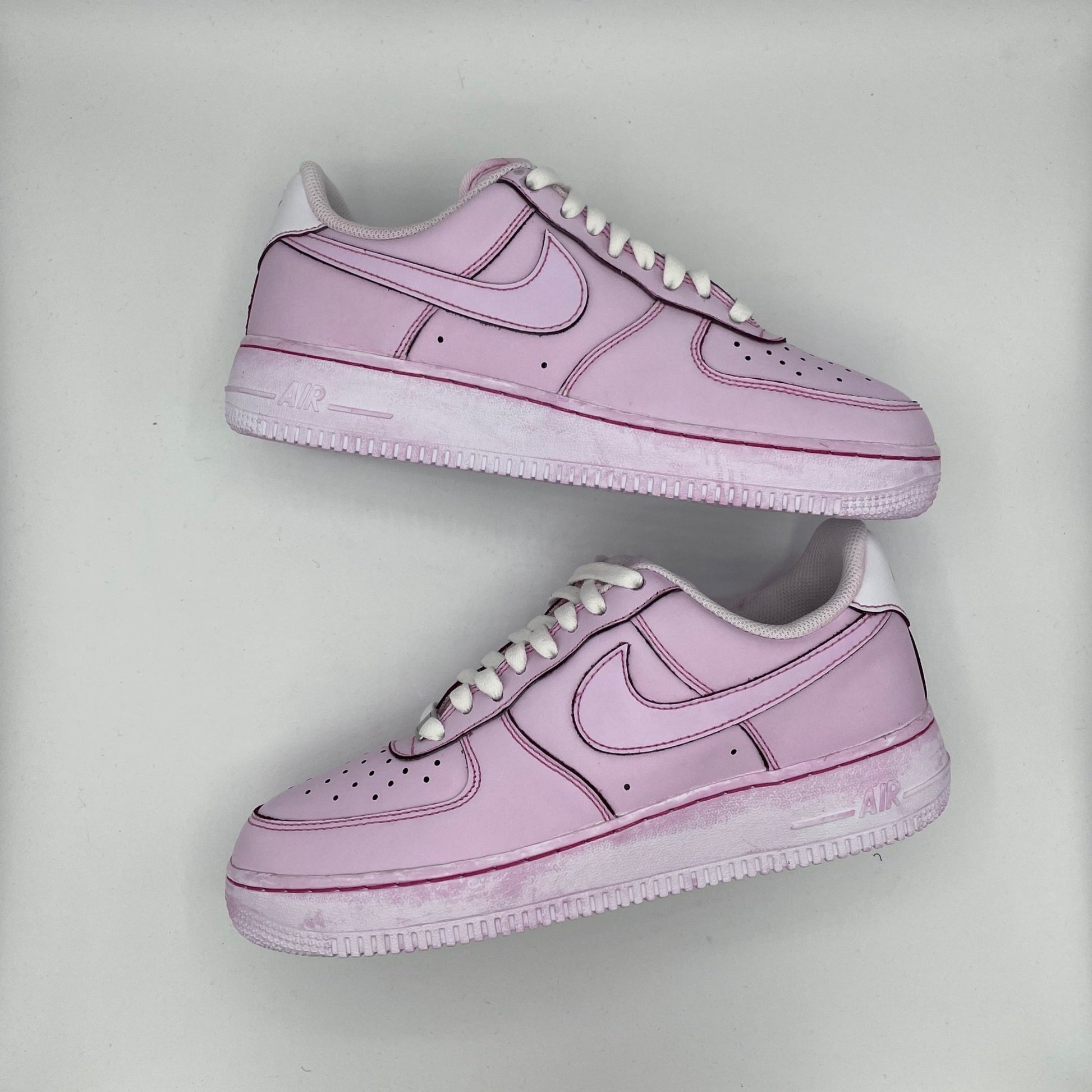 Custom Nike AIR Force 1 Sneaker - Full Pink - julescustomizedkicks