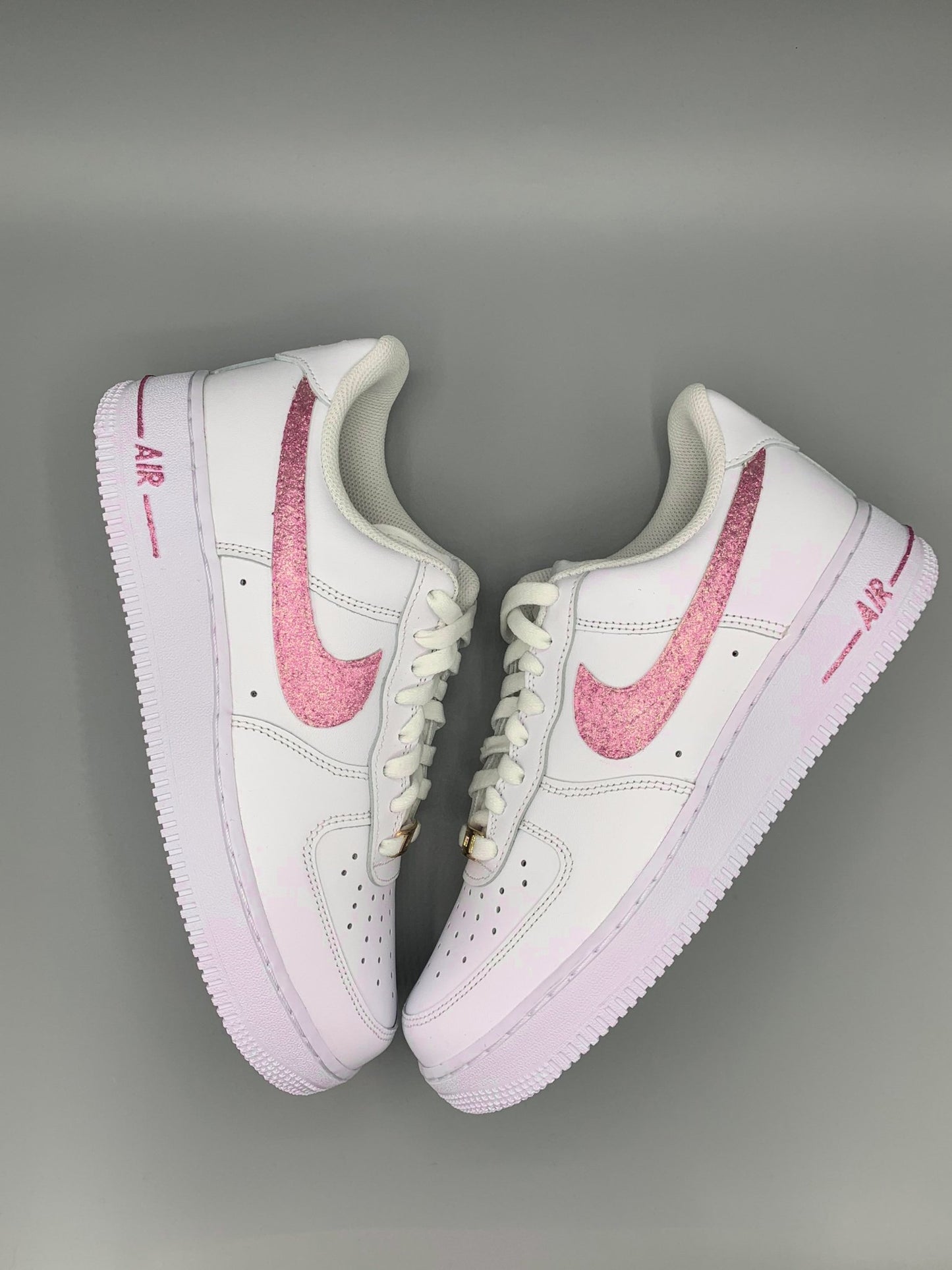 Custom Nike AIR Force 1 Sneaker - Glittered Swoosh - julescustomizedkicks