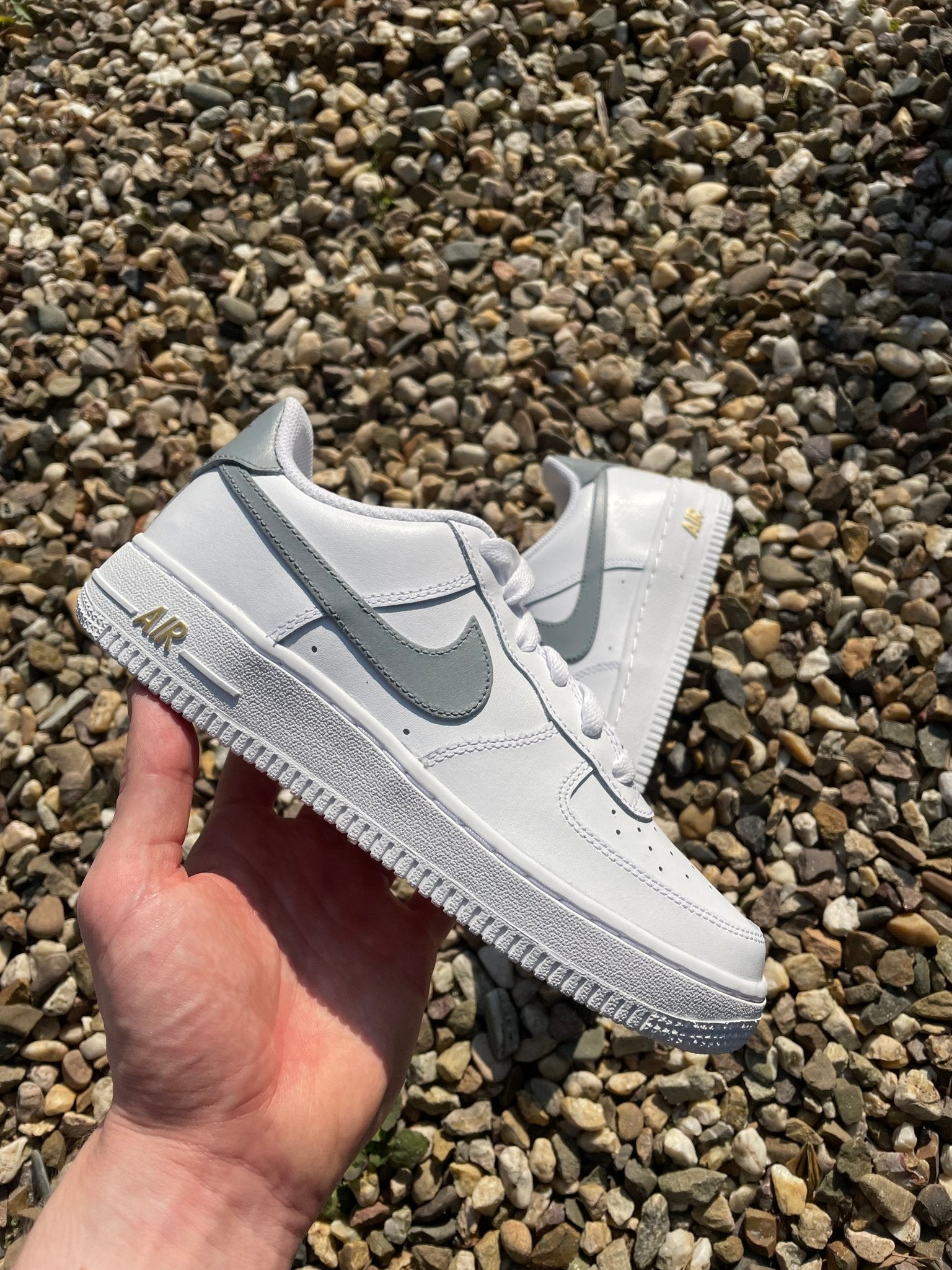 Custom Nike AIR Force 1 Sneaker - Gold Details - julescustomizedkicks