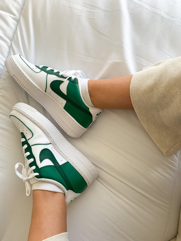 Custom Nike AIR Force 1 Sneaker - Green Forest