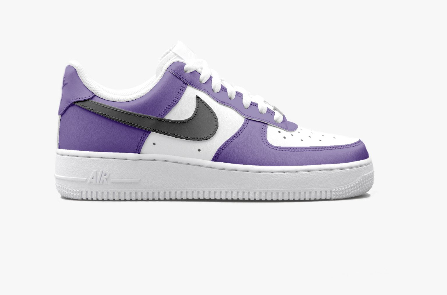 Custom Nike AIR Force 1 Sneaker - Lila & Black - julescustomizedkicks