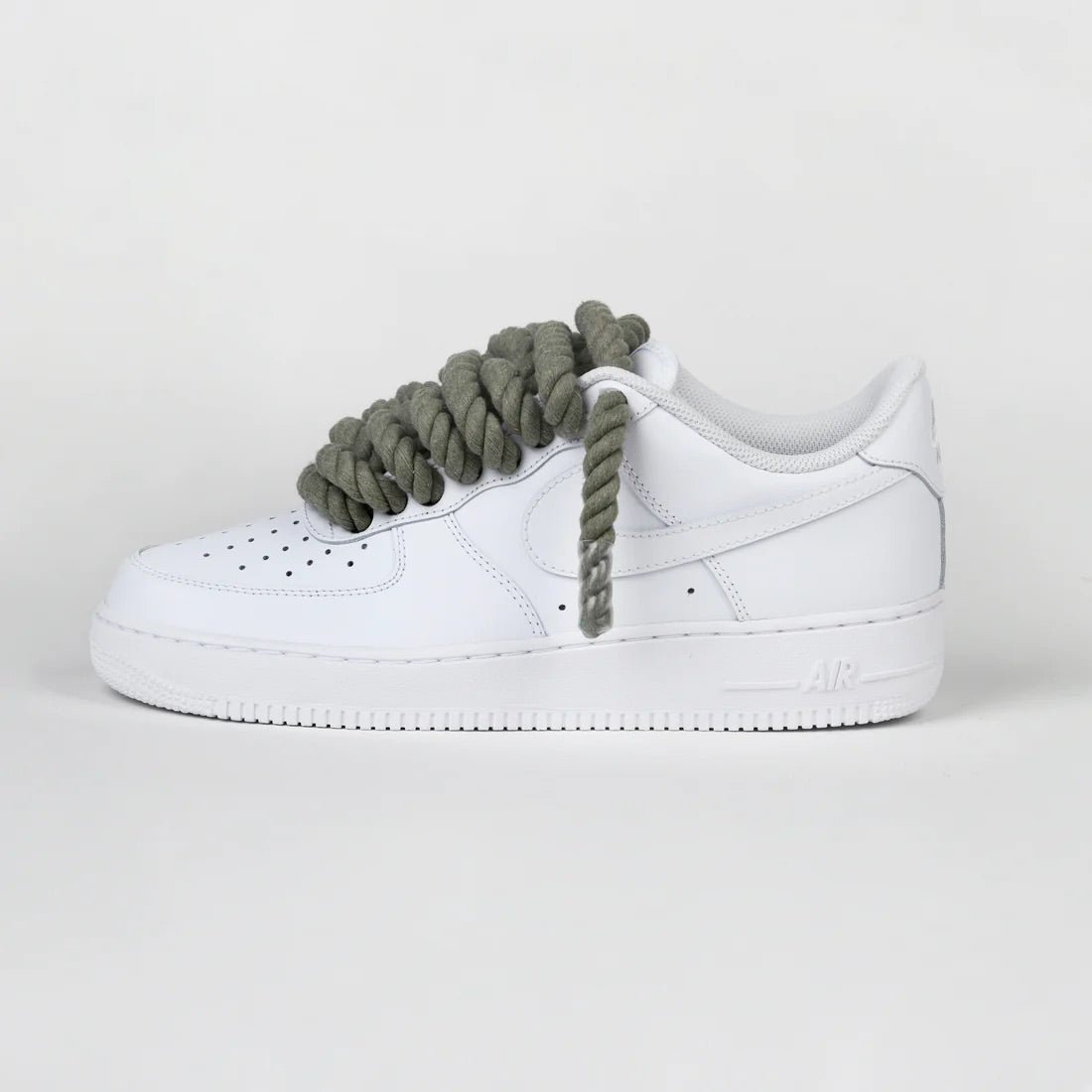 Custom Nike AIR Force 1 Sneaker - Rope Schnürsenkel Khaki - julescustomizedkicks