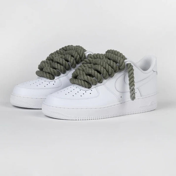 Custom Nike AIR Force 1 Sneaker - Rope Schnürsenkel Khaki