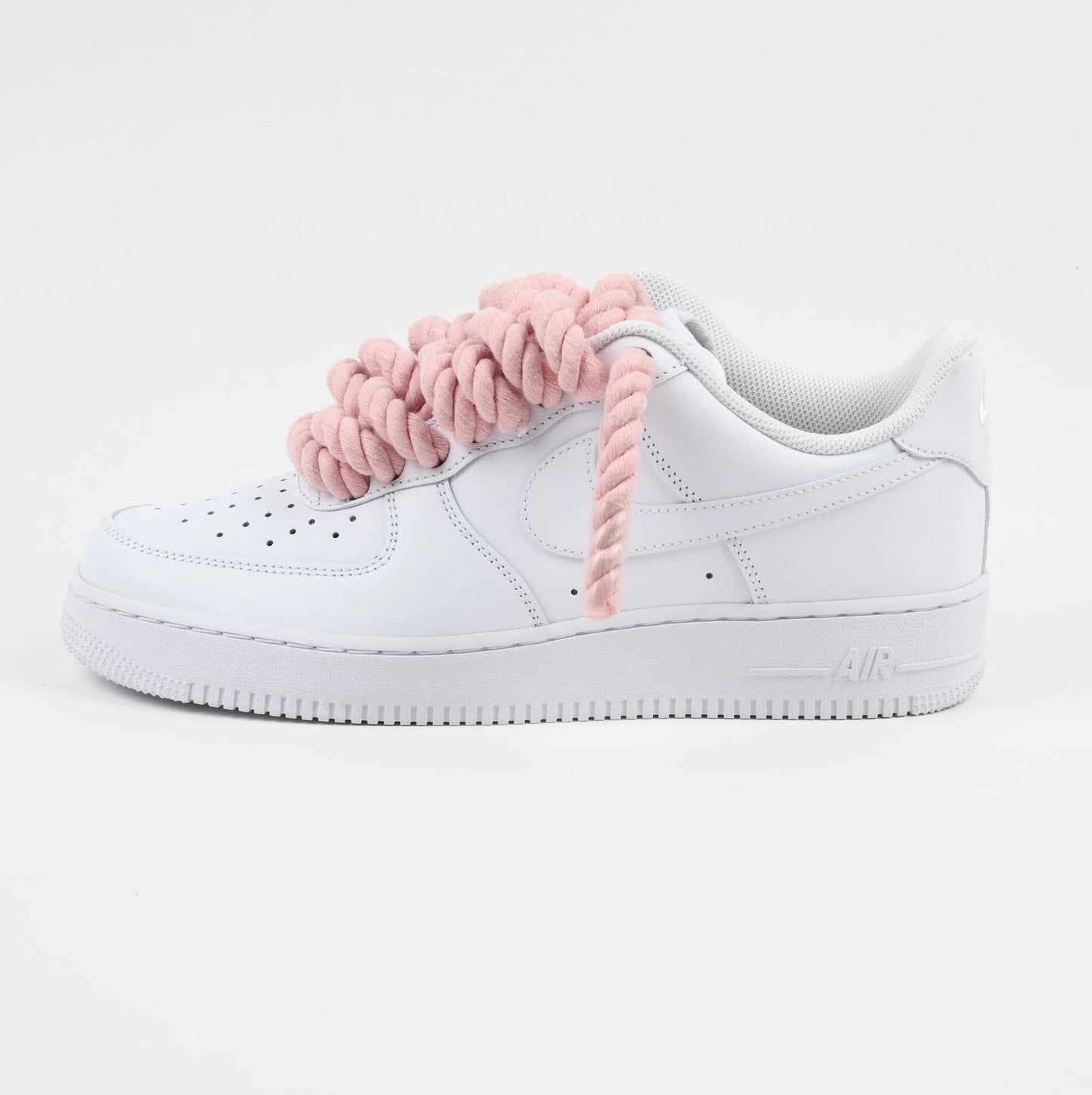 Custom Nike AIR Force 1 Sneaker - Rope Schnürsenkel Pink - julescustomizedkicks