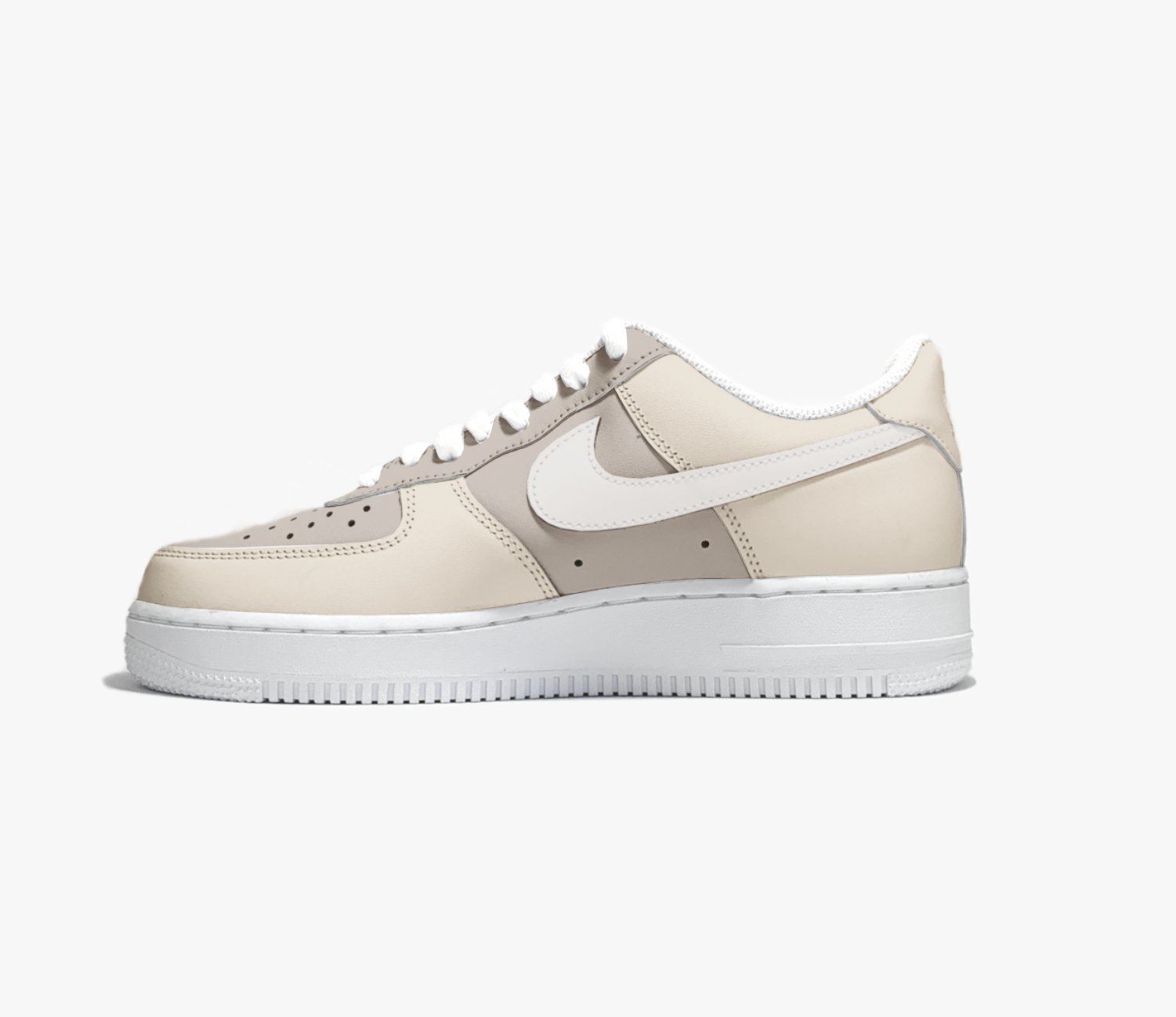 Custom Nike AIR Force 1 Sneaker - Taupe Custom - julescustomizedkicks